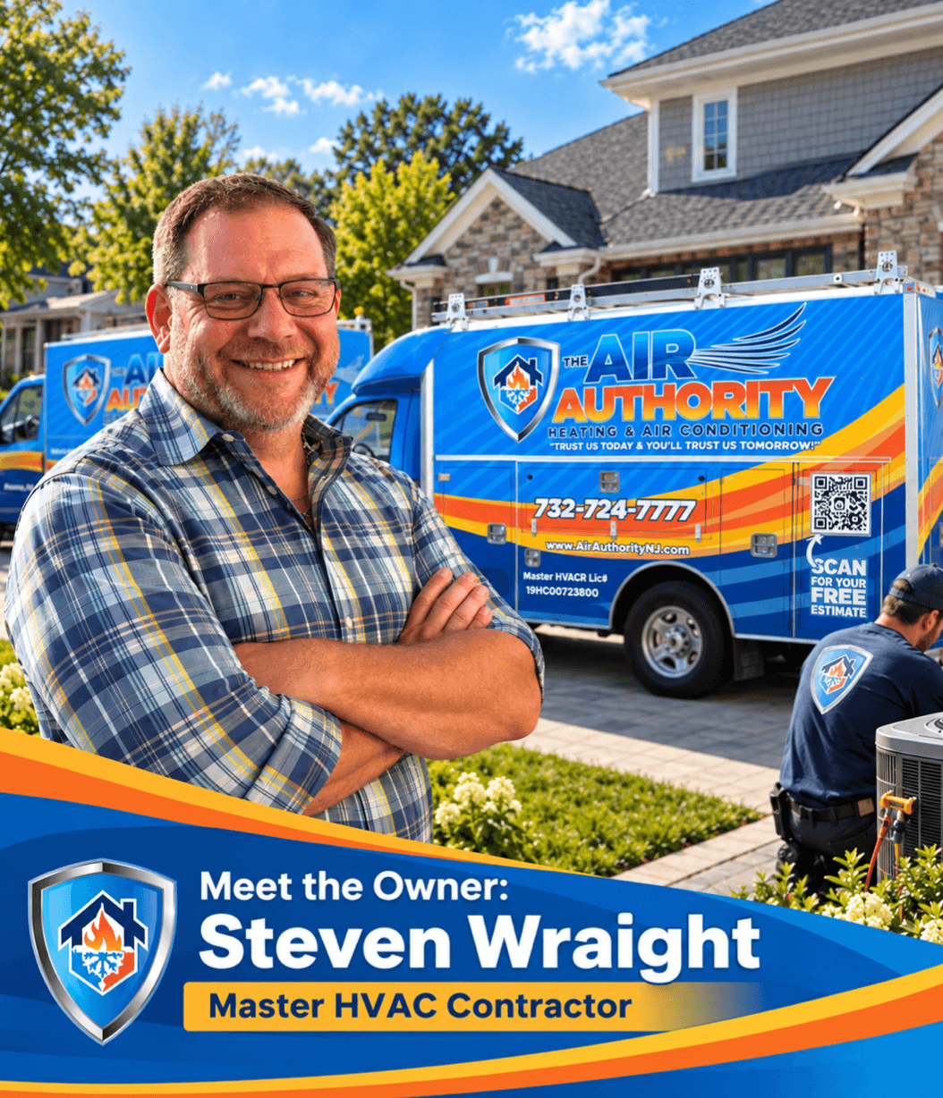 The Air Authority owner and master HVAC contractor in Central New Jersey with service van.