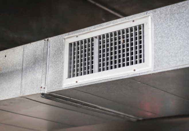 HVAC ductwork and vent register installed by The Air Authority in Central New Jersey.